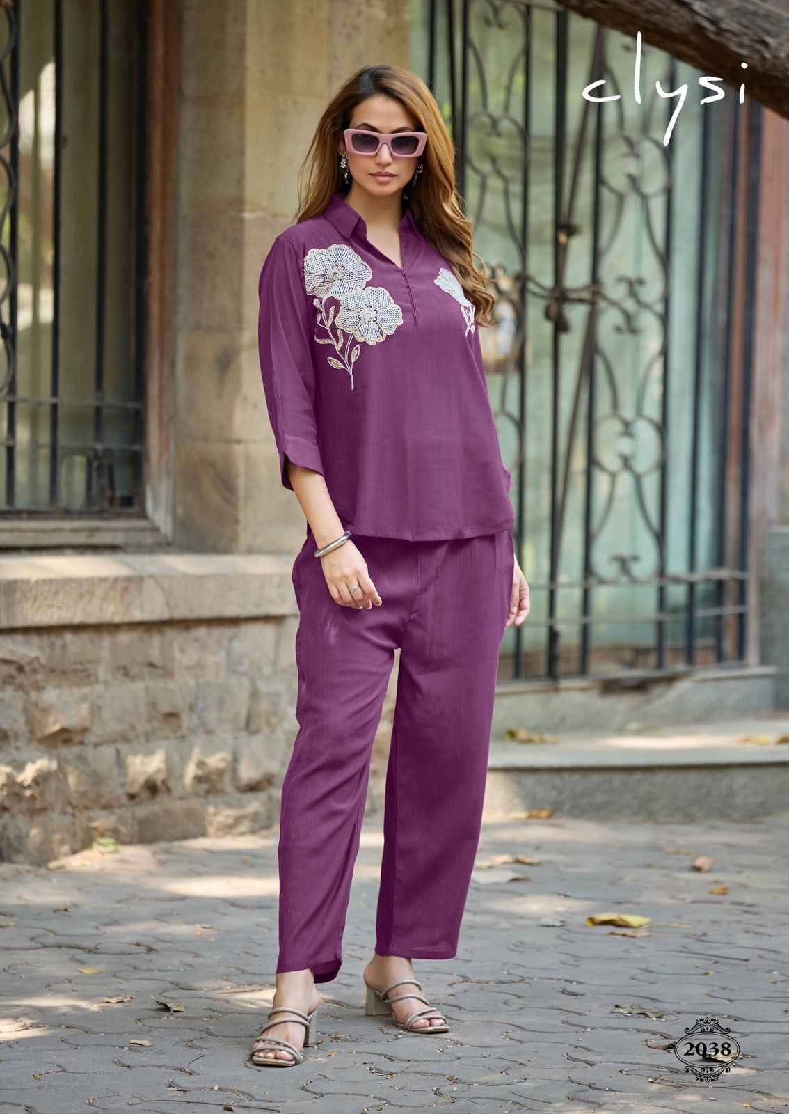 Avira By Clysi 2037 To 2042 Series Designer Collection Viscose Co-ord Set At Wholesale Price